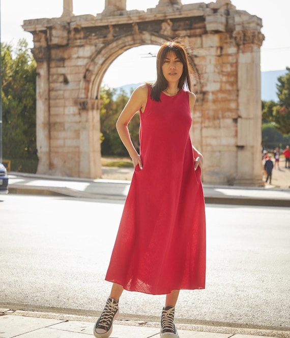 knee length dresses for ladies V-NECK DRESS SEWING PATTERN– The Assembly Line shop main image 1