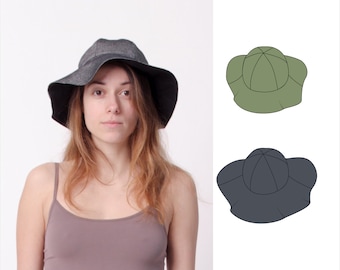 Hat Pattern, Summer hat pattern, PDF, Sun hat pattern, Hat sewing pattern  - Ilios is a reversible hat pattern for women & kids