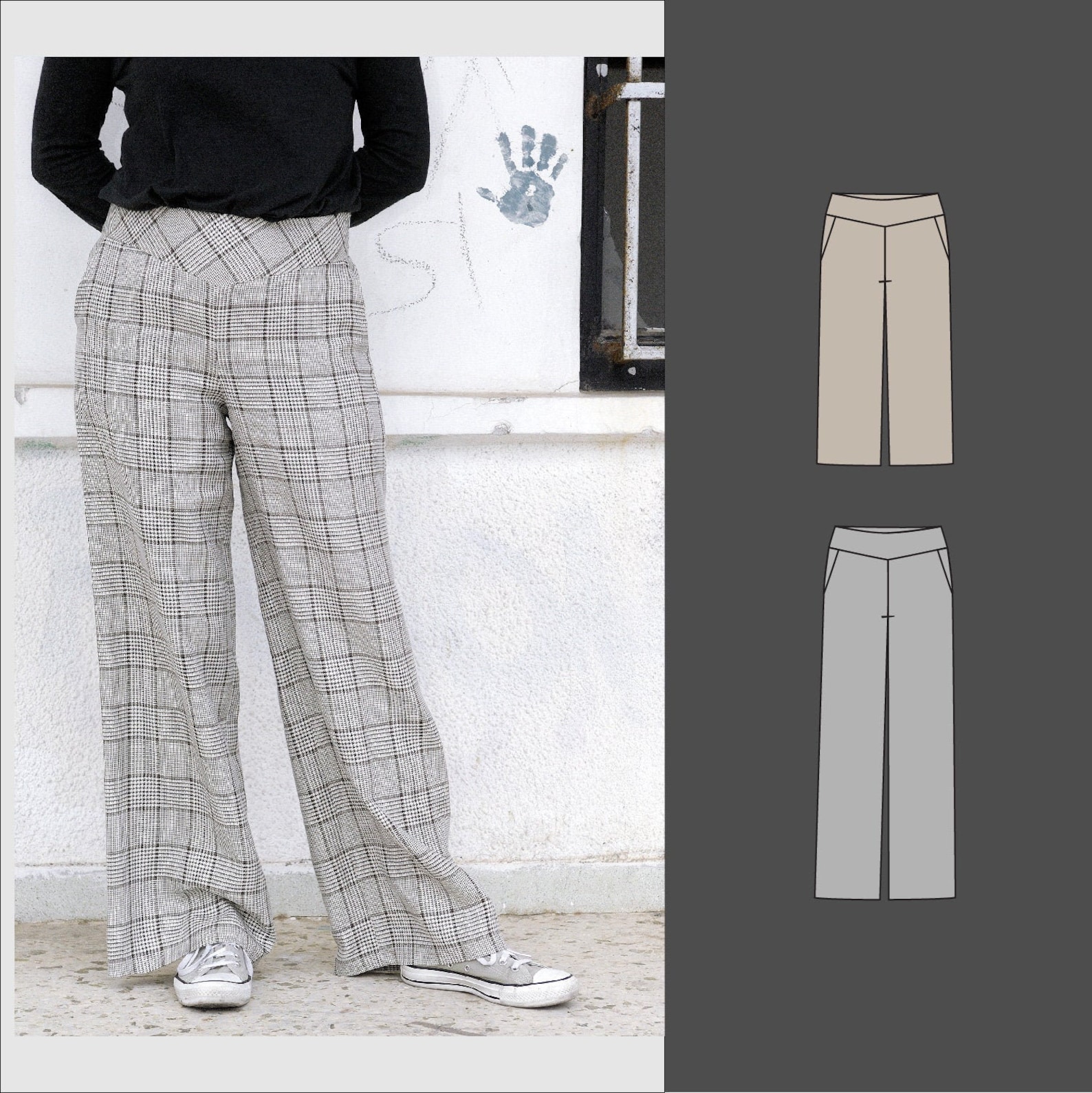 Pants Sewing Pattern Sizes 816 Loose Pants Pattern Wide Etsy