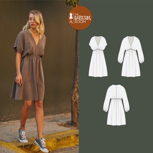 Dress pattern, sizes 20-28, PDF Sewing patterns for women dress, Womens dress pattern, Dress sewing pattern, patron robe, patron couture