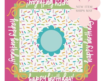 Happy Birthday Mat - Neoprene Table Cover - Hand Illustrated Mahjong Mat