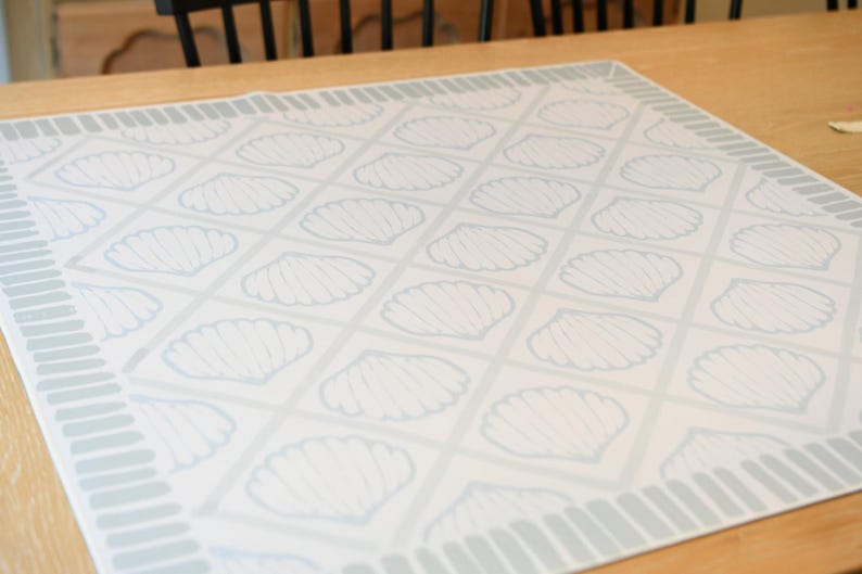 Coastal Shell Mahjong Mat, Neoprene Table Cover, Hand-Illustrated Beach Game Night Decor image 6