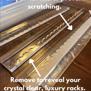 Scallop Acrylic Mahjong Rack with Magnetic pusher, Clear (4 per set!) image 3