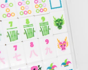 Spring American Mahjong Set, 160 Hand-Illustrated Tiles, Complete Mah Jongg Set