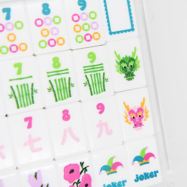Spring American Mahjong Set, 160 Hand-Illustrated Tiles, Complete Mah Jongg Set