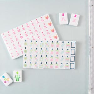 The Mini American Mahjong Set, 160 Hand-Illustrated Tiles, Complete Travel Mah Jongg image 5