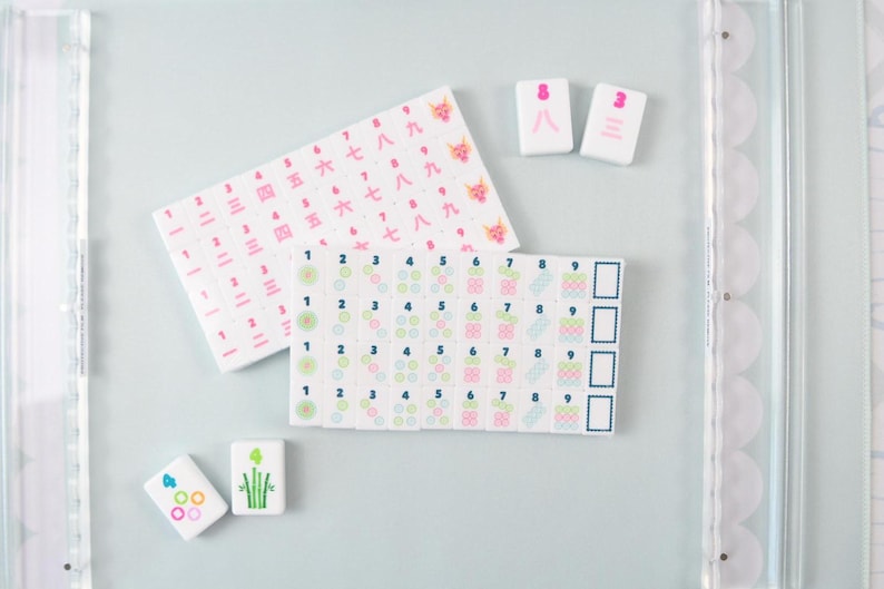 The Mini American Mahjong Set, 160 Hand-Illustrated Tiles, Complete Travel Mah Jongg image 5