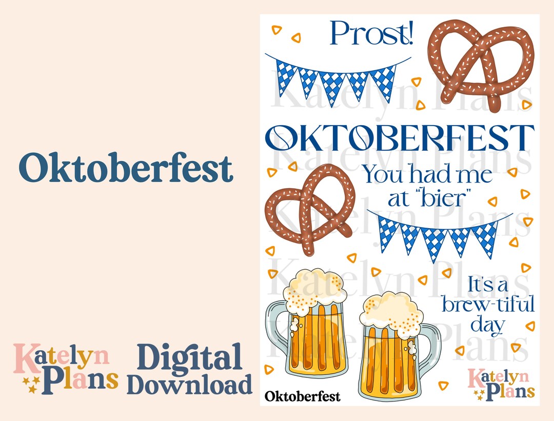 Oktoberfest Printable Planner Stickers digital Download Etsy