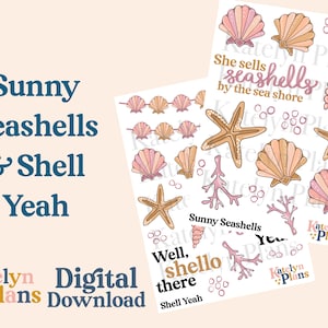 Sunny Seashells & Shell Yeah Planner Stickers (Digital Download)