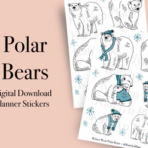 RETIRING Polar Bears Digital Download Planner Stickers