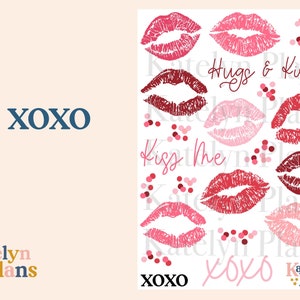 Pegatinas para planificador XOXO (pegatinas físicas) de 4,75 x 6,5 pulgadas