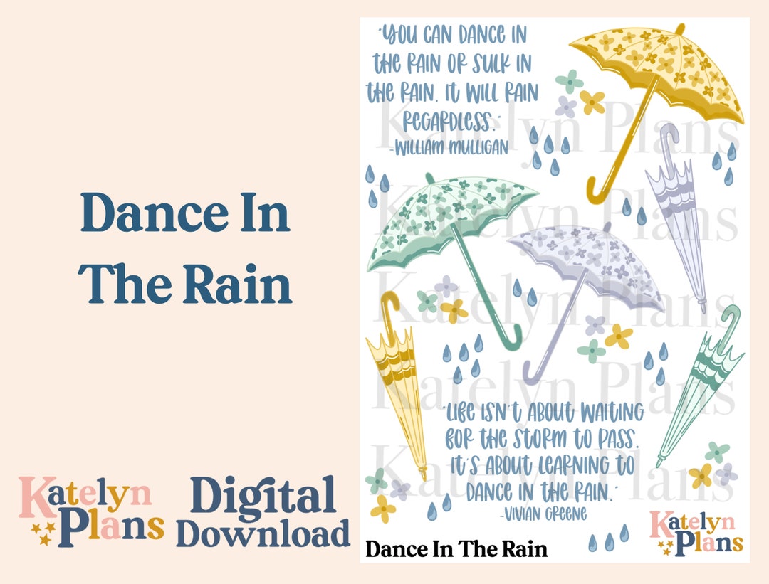 Dance in the Rain Printable Planner Stickers (digital Download) - Etsy