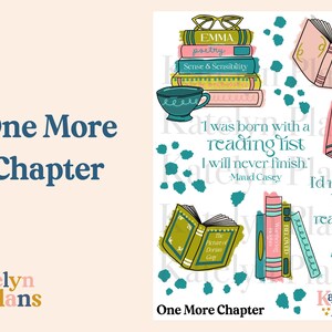 One More Chapter Planner Stickers (Physical Stickers) 4.75 x 6.5 Inches