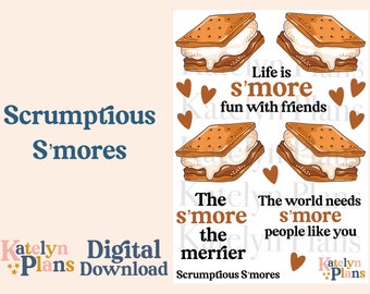 Scrumptious S’mores Printable Planner Stickers (Digital Download)