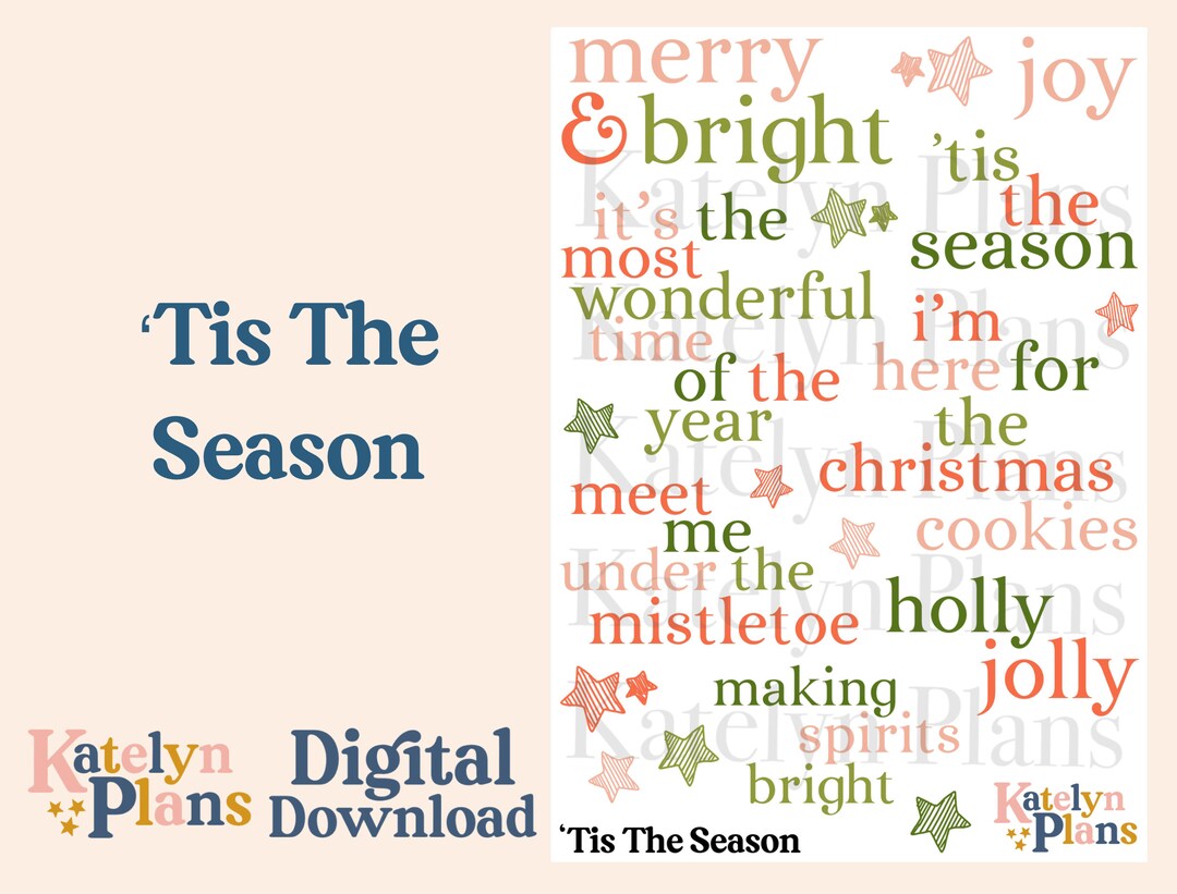 Tis the Season Printable Planner Stickers (digital Download) - Etsy