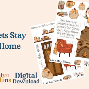 Let’s Stay Home Printable Planner Stickers (Digital Download)