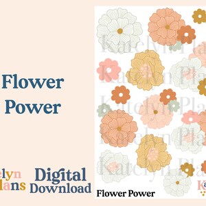 Flower Power Printable Planner Stickers (Digital Download)
