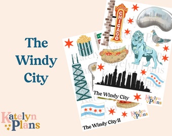 The Windy City Planner Stickers (Physical Stickers) 4.75 x 6.5 Inches