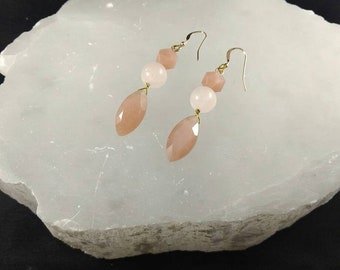 Peach Moonstone Earrings