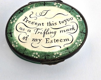 Antique Bilston enamel box early 19th C  perfect condition
