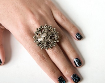 Vintage Indianer Silber Kreis Ring US Größe 8