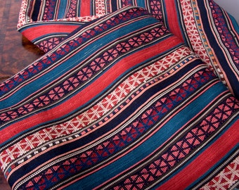 Large Caucasian Azerbaijan Shahsavan Jajim flat weave rug or throw