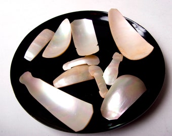 11 x Melanesian Mission 19th century pearl scoops, Solomon Islands