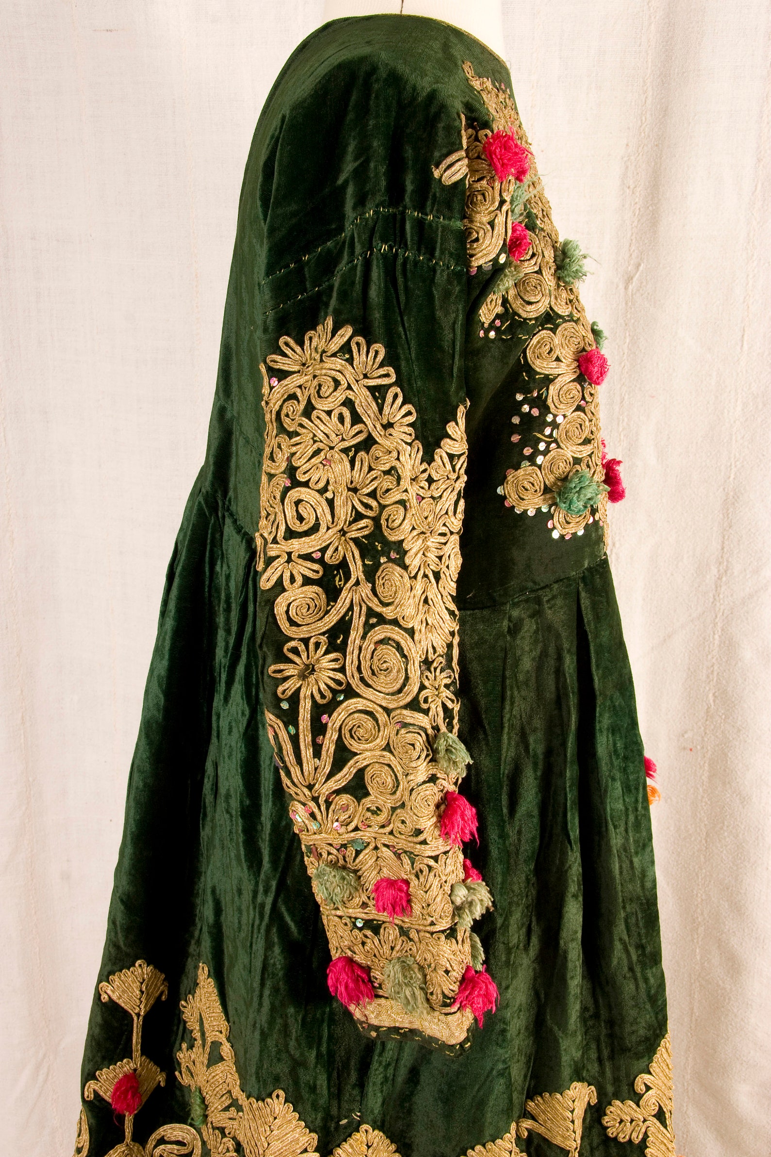 Green and gold vintage Pashtun wedding dress small size | Etsy