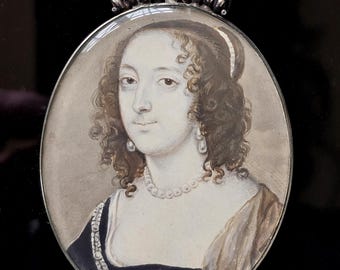 Lady Compton Mary Browne miniature portrait 1640-50 Matthew Snelling