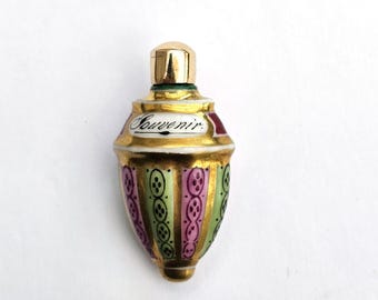Tiny collectable Paris porcelain perfume bottle souvenir 1800s