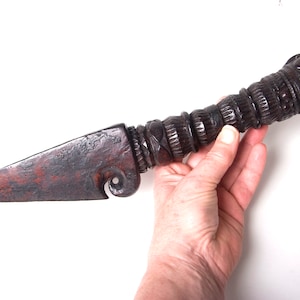 Antique wooden phurba or phurba drum handle from Nepal