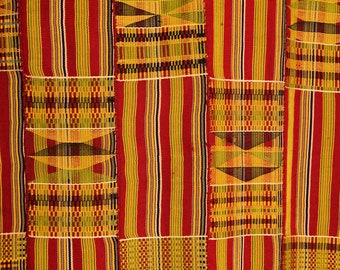 Feines königliches Ashante Kente Tuch von Bonwire 1950er Jahre