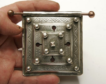 Fine Mauritanian Tuareg all silver talisman box or tcherot, kitab