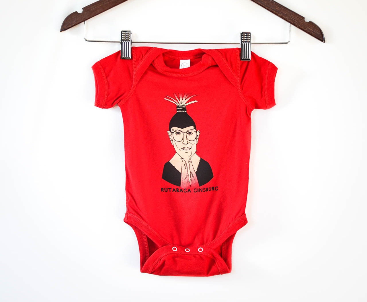 Rutabaga Ginsburg Punsie One Piece Baby Bodysuit Red Etsy