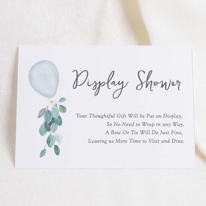 Baby Boy Display Shower Card Insert Download, Boy Display Baby Shower Card Download, Printable, 85