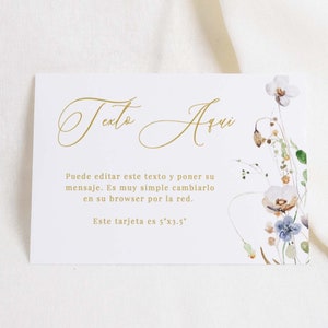 Tarjeta de Boda Flores, Invitaciones de Boda Con Flores, Para Personalizar, Imprimir en Casa, Digitaal, Editar, 198