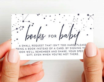 Stars Book Request Baby Shower Stars Baby Shower Book Request Card Insert Printable, Please Bring a Book Instead of a Card PDF, 50