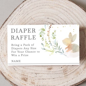 Woodland luier loterij ticket, breng luiers kaart, luier aanvraag kaart, luier baby shower invoegen, Instant Download, afdrukbaar, PDF, 36