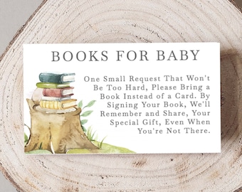 Books for Baby Card Insert, Book Themed Baby Shower Insert, Please Bring a Book, Book Request Cards, Printable PDF, Instant Download, 35