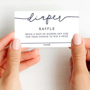 Diaper Raffle Card Insert Modern, Diaper Card Insert, Boy Diaper Shower Raffle PDF imprimable, Apporter des couches, Insérer, Téléchargement instantané, Cravate