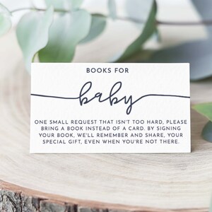 Modern Breng een boek mee voor een babyshower, breng een boekenkaart mee, boekaanvraagkaarten, afdrukbare PDF, direct downloaden, stropdas