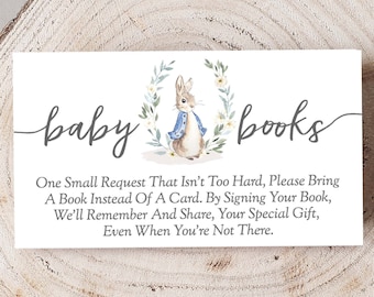 Rabbit Baby Shower Book Request Card Download, Rabbit Book Request Card Insert Printable, Please Bring a Book, Bunny, 131