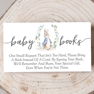 Konijn Baby Douche Boek Verzoekkaart downloaden, Konijn Boek Verzoekkaart Invoegen Afdrukbaar, Breng een boek mee, Konijntje, 131