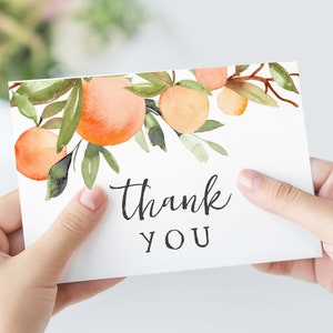 Oranges Thank You Card, Baby Shower Thank You Card, Thank You Cards, Thank You, Citrus Thank You, Baby Shower Thank You, Printable, 145
