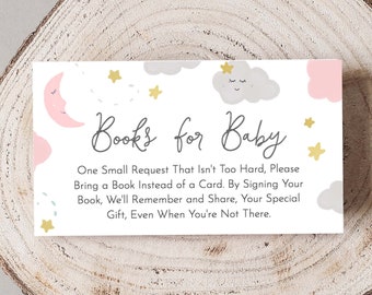 Girl Twinkle Twinkle Little Star Book Request Card, Star Baby Shower Book Request Girl, Insert Printable Instant Download, Little Star, 70