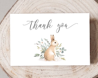 Tarjeta de agradecimiento de Baby Shower de conejito lindo, Tarjeta de agradecimiento de Baby Shower de primavera imprimible, Descargar, PDF, 91