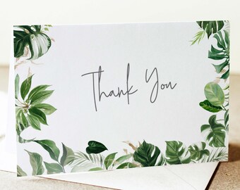 Tropical Baby Shower Thank You Card Printable Tropical Thank You Note Instant Download, Tropical Thank You Card PDF, 72