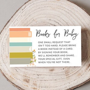 Meisje verhalenboek babyshower, babyboek aanvraag kaart invoegen, afdrukbaar Breng een boek mee in plaats van een kaart, boeken voor baby PDF, 129