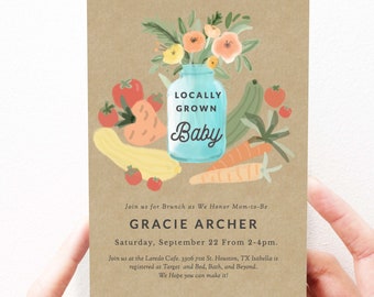 Country Baby Shower Invitation Farmers Market Baby Shower Invite Farm, Locally Grown Editable, Instant Download Template, 125