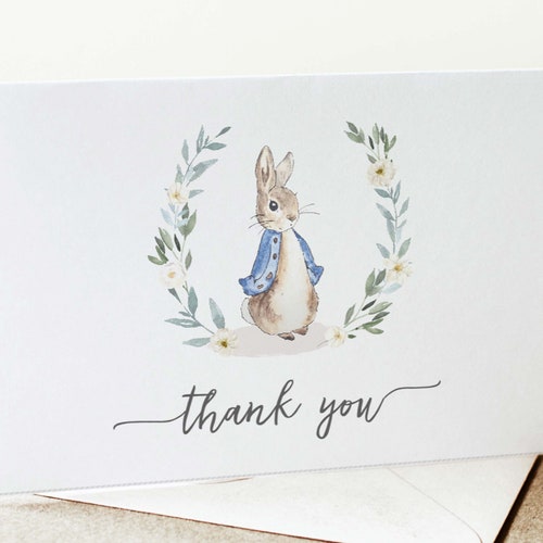 Peter Rabbit Baby Shower Thank You Card Peter Rabbit Thank Etsy